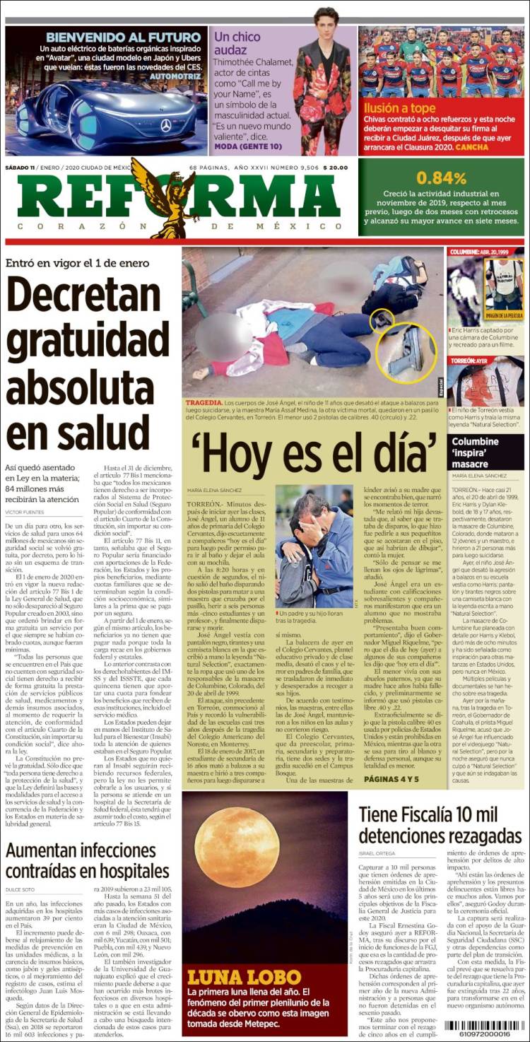 Portada de Reforma (México)