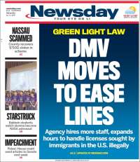 Portada de Newsday (USA)