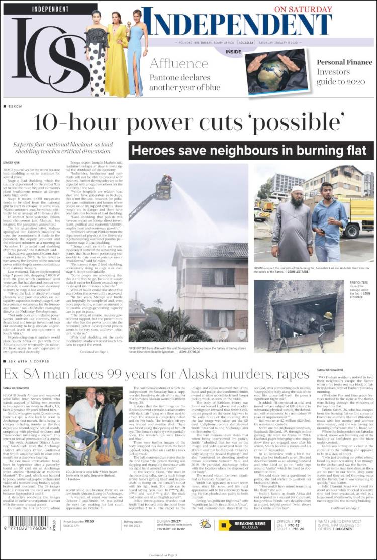 Portada de The Mercury (Sud&aacute;frica)