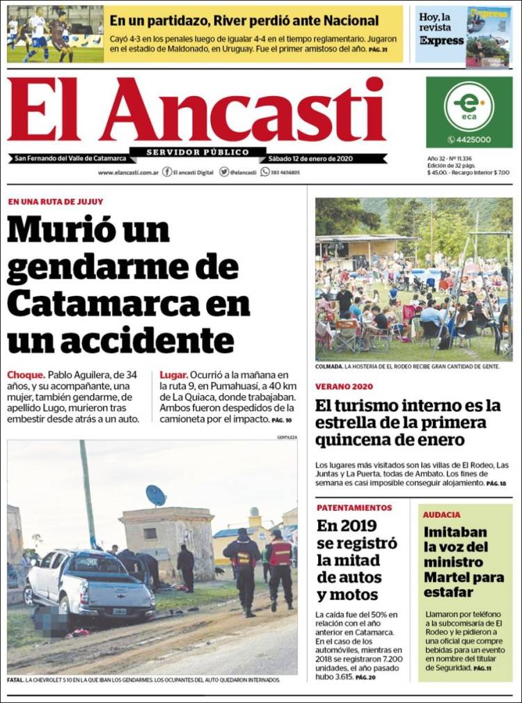 Portada de El Ancasti (Argentina)