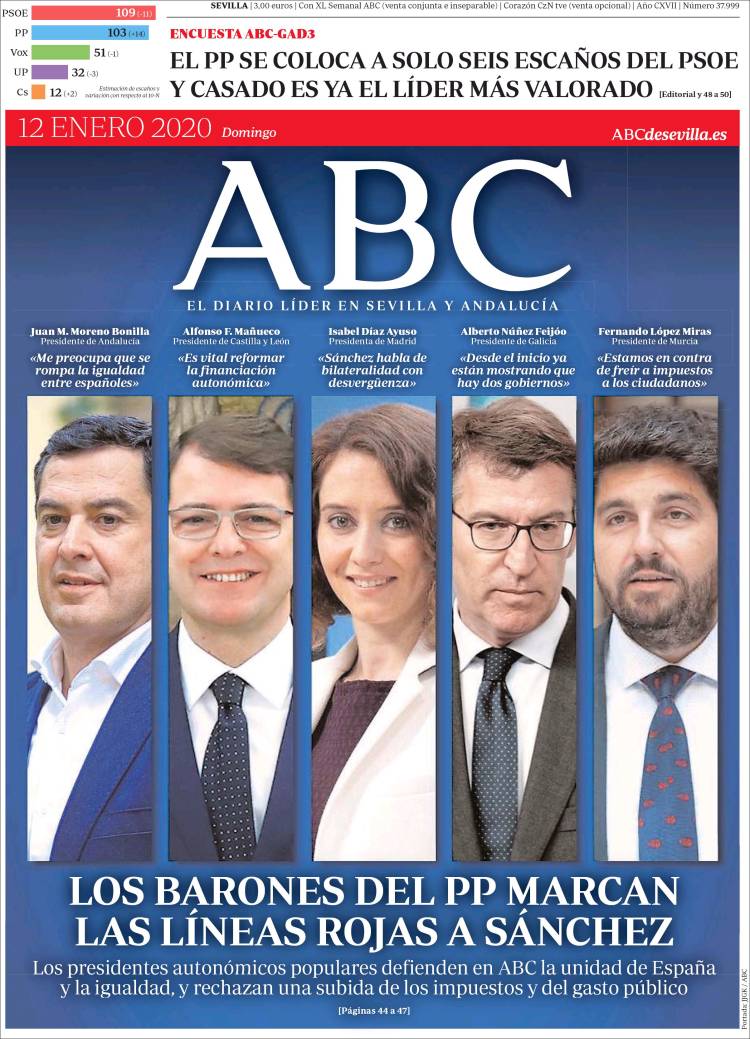 Portada de ABC - Sevilla (Espa&ntilde;a)