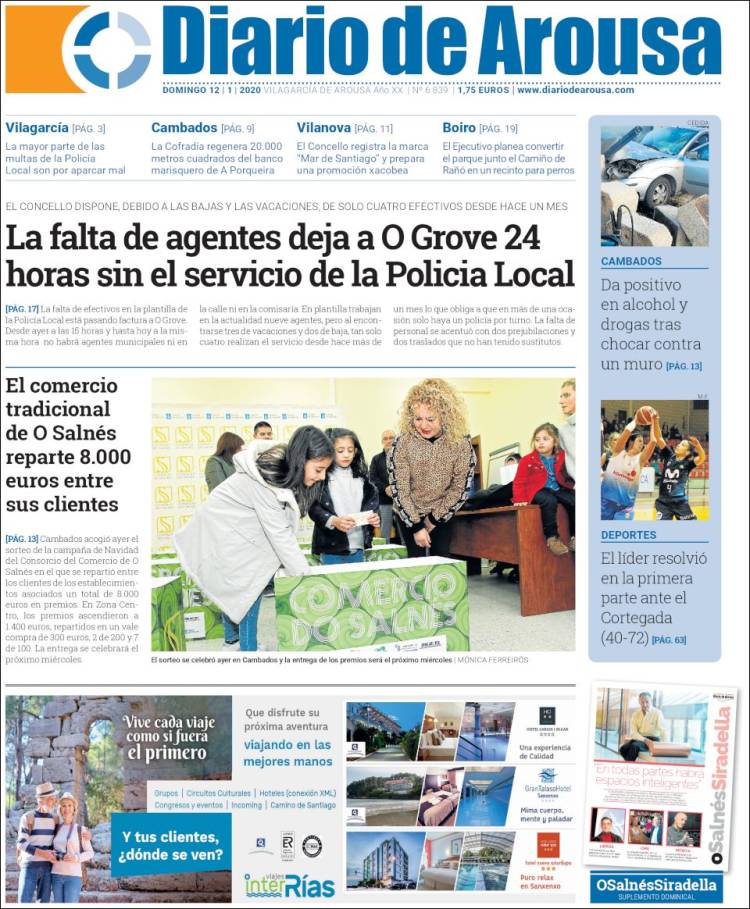 Portada de Diario de Arousa (Espa&ntilde;a)