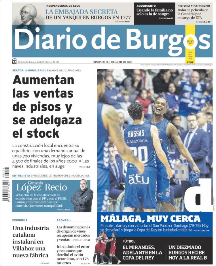 Portada de Diario de Burgos (Espa&ntilde;a)