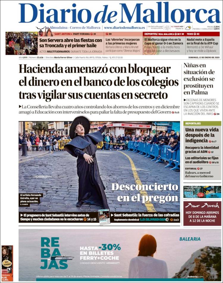 Portada de Diario de Mallorca (Espa&ntilde;a)
