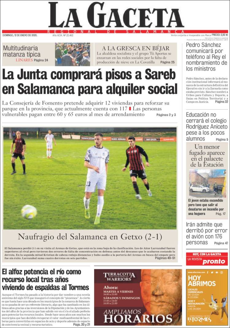 Portada de La Gaceta de Salamanca (Espa&ntilde;a)