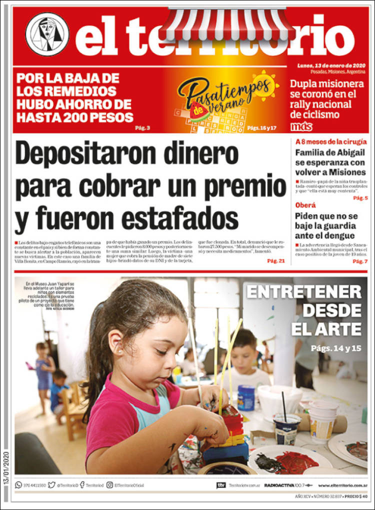 Portada de El Territorio (Argentina)