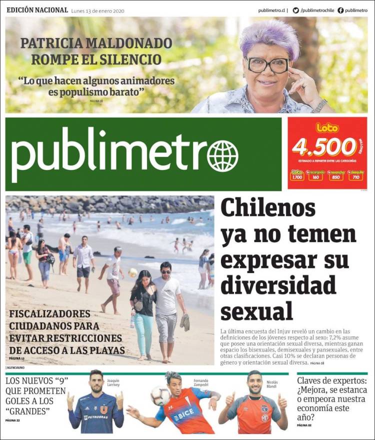 Portada de Publimetro (Chile)