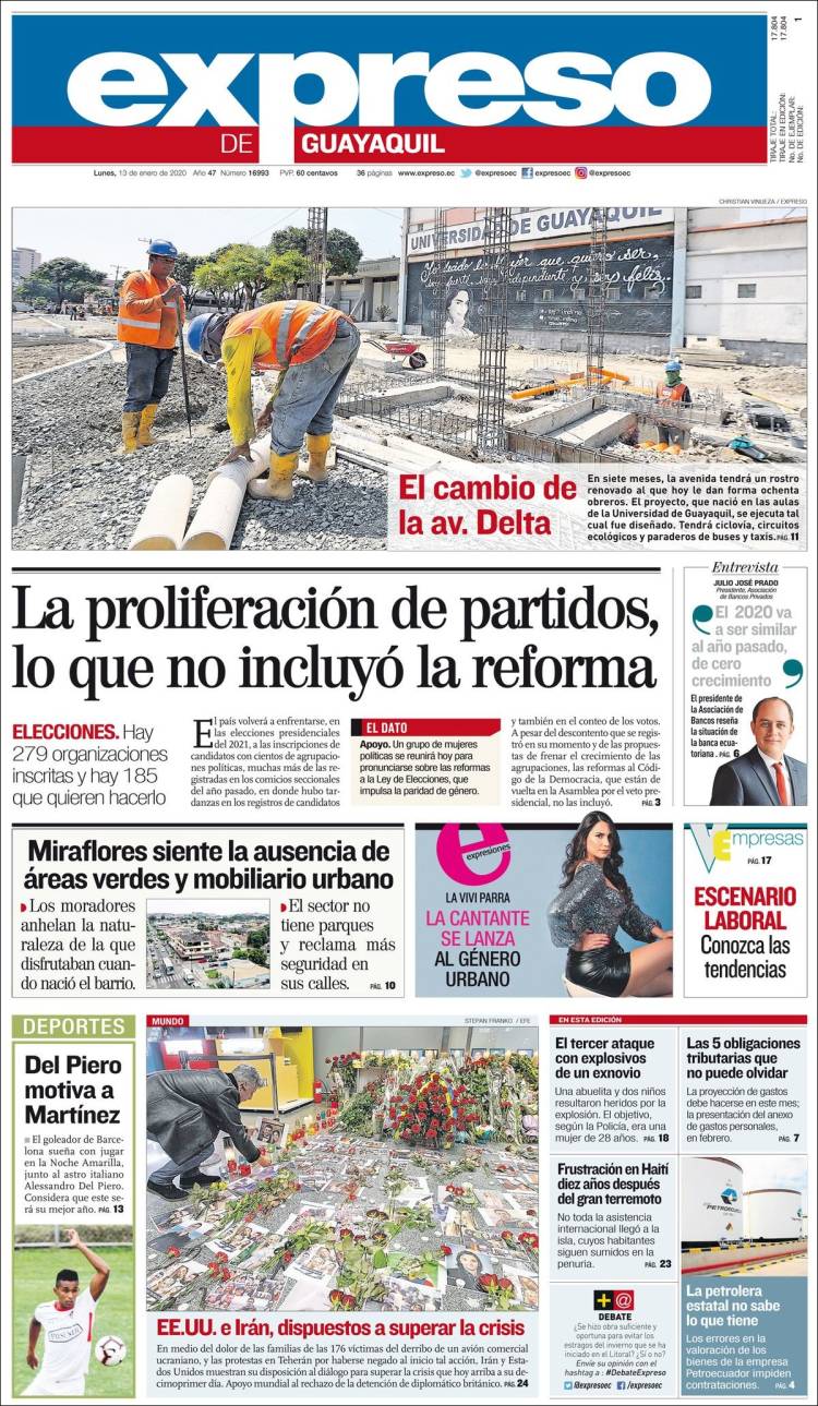 Portada de Expreso (Ecuador)