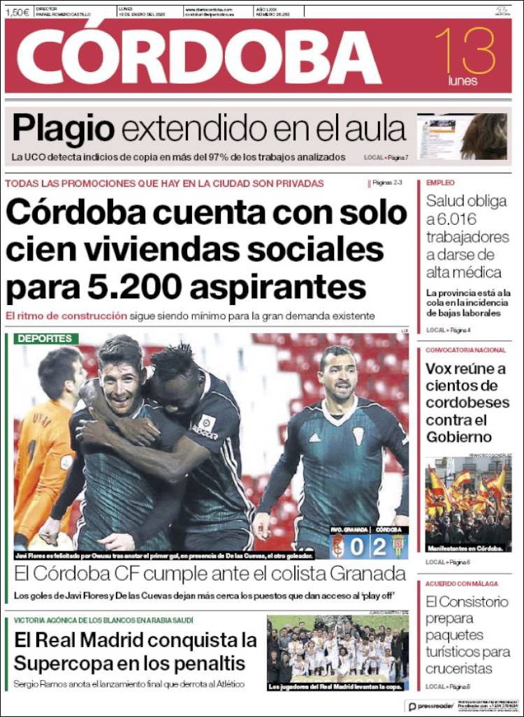 Portada de Diario de Córdoba (Espa&ntilde;a)