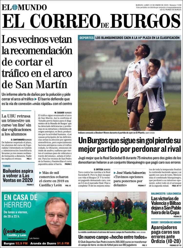 Portada de El Correo de Burgos (Espa&ntilde;a)