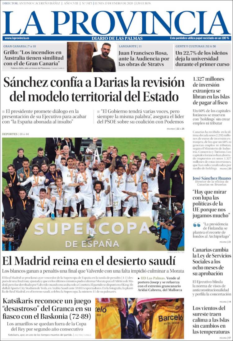 Portada de La Provincia (Espa&ntilde;a)