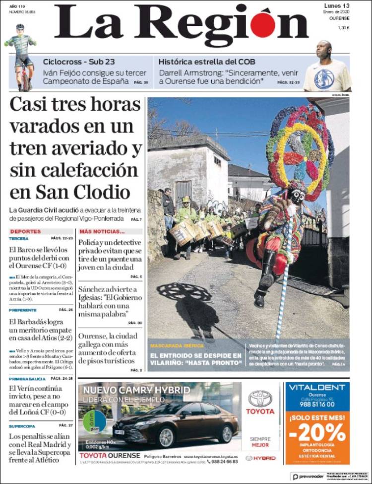 Portada de La Región de Ourense (Espa&ntilde;a)