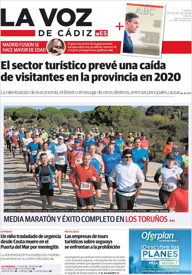 Portada de La Voz de Cádiz (Espa&ntilde;a)