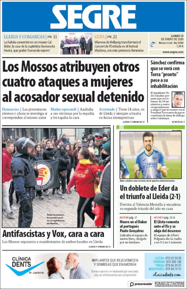 Portada de Segre  (Espa&ntilde;a)