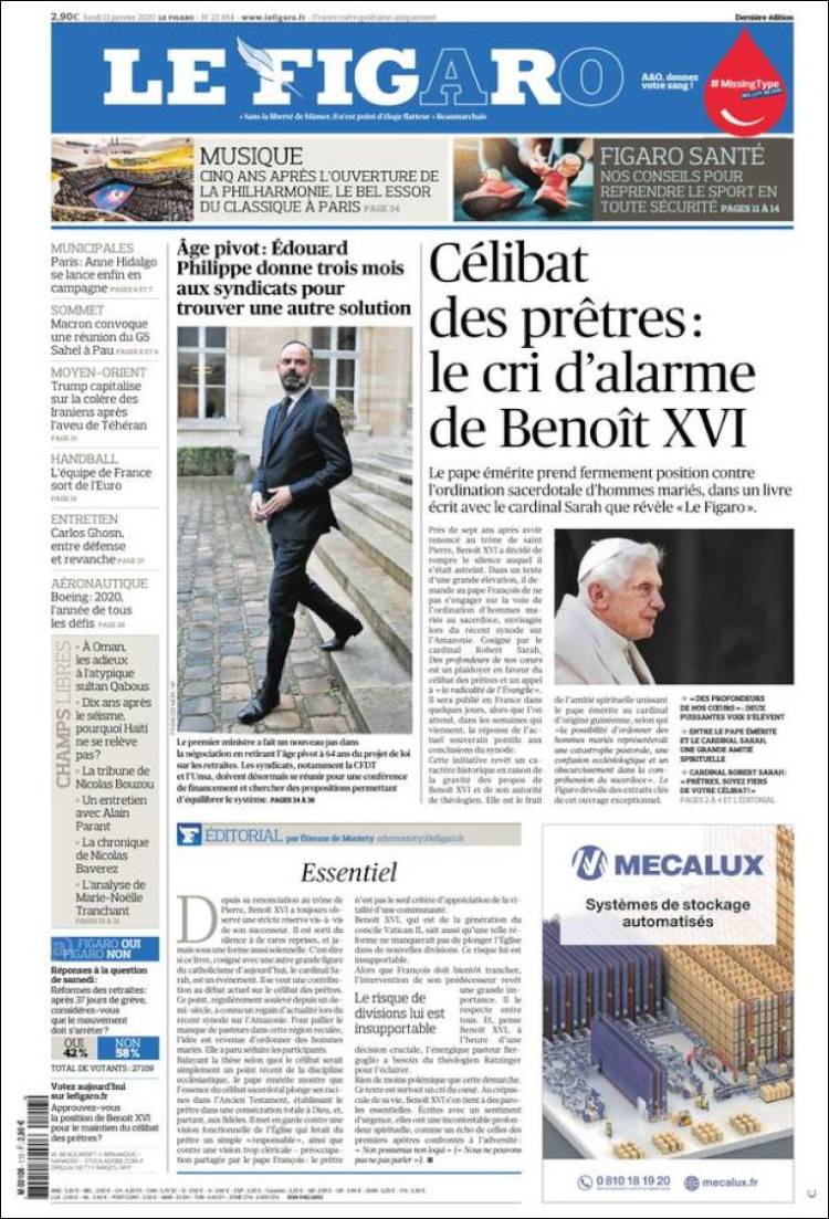 Portada de Le Figaro (Francia)