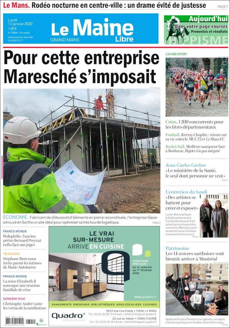 Portada de Le Maine Libre (Francia)