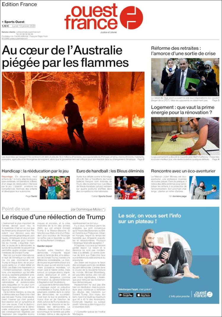 Portada de Ouest France (Francia)