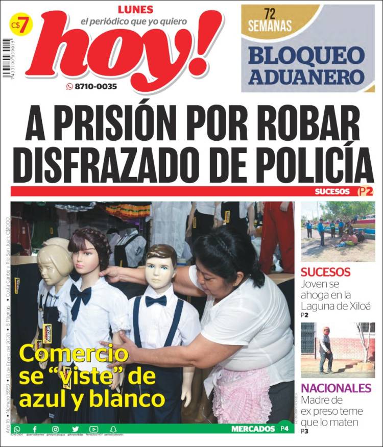 Portada de Hoy (Nicaragua)