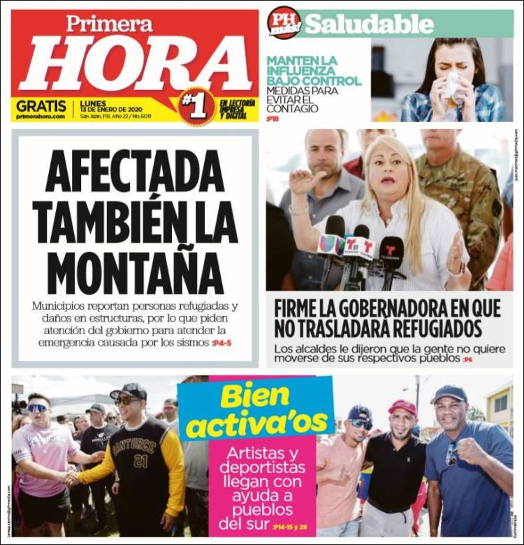 Portada de Primera Hora (Puerto Rico)