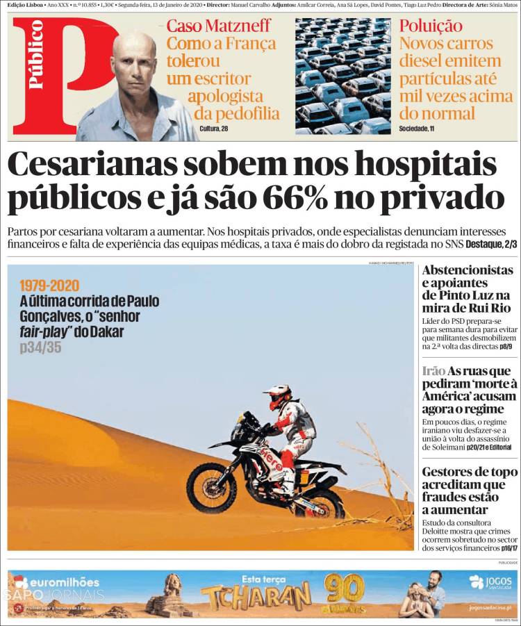 Portada de Público (Portugal)
