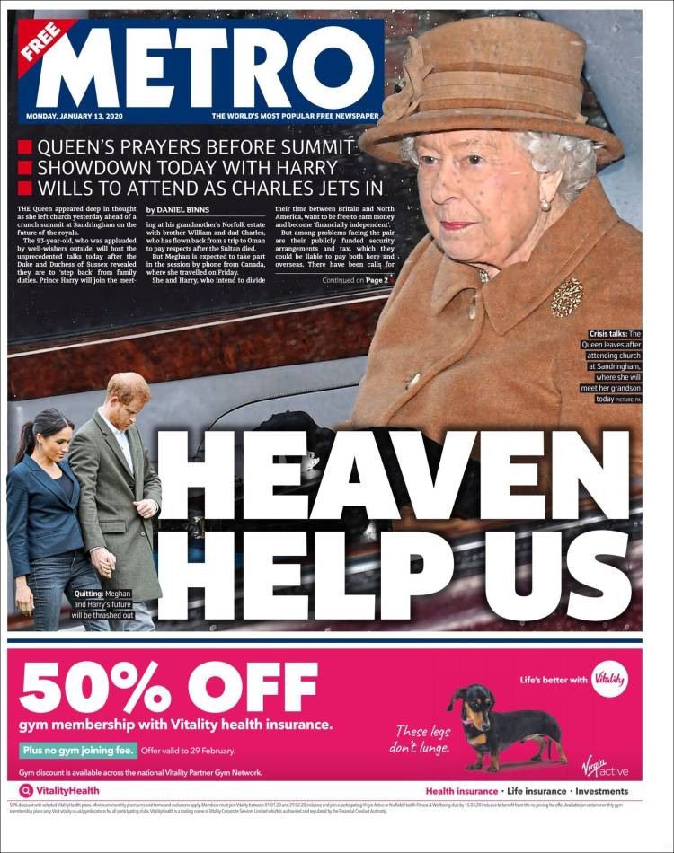 Portada de Metro (Reino Unido)