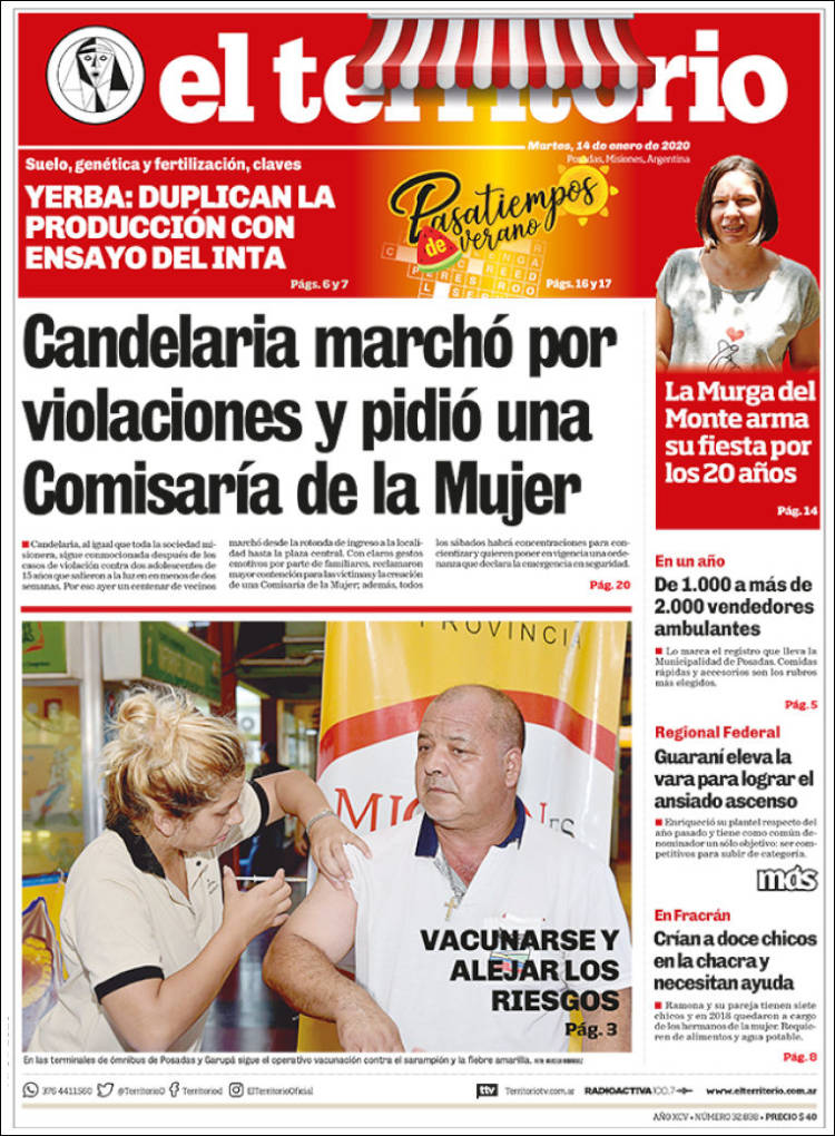 Portada de El Territorio (Argentina)