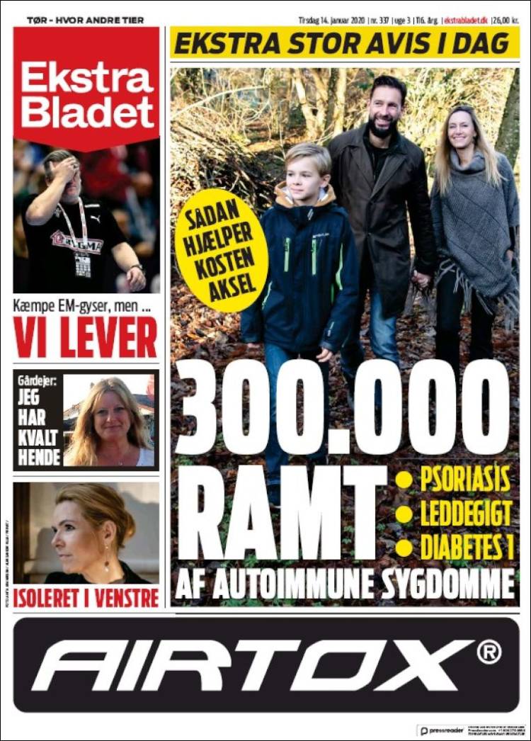 Portada de Ekstra Bladet (Dinamarca)