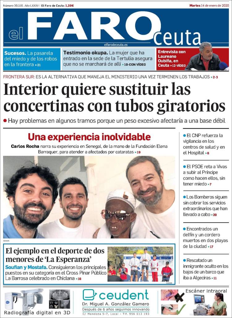 Portada de El Faro de Ceuta (Espa&ntilde;a)