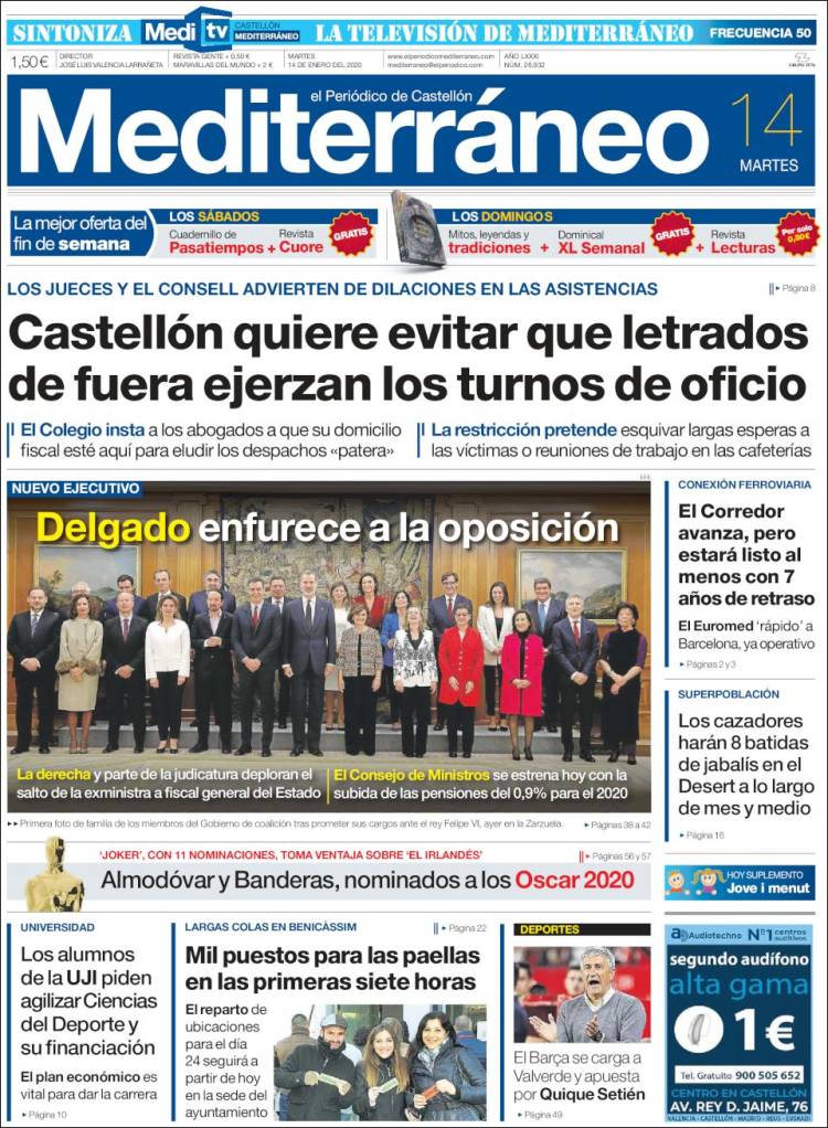 Portada de El Periódico Mediterraneo (Espa&ntilde;a)