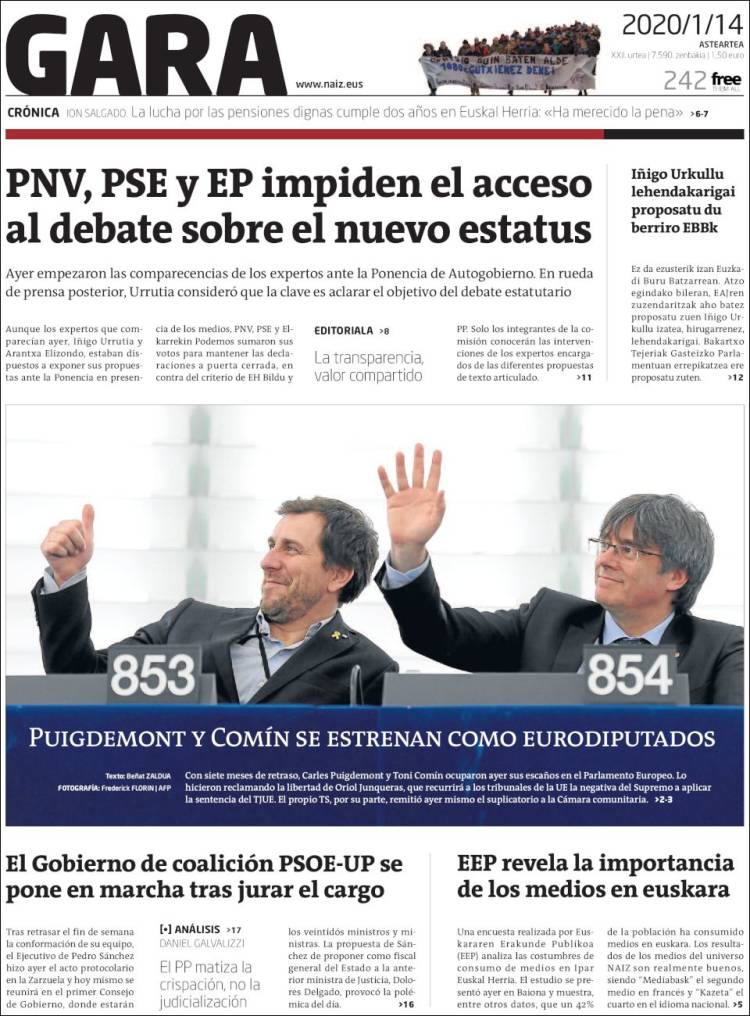 Portada de Gara (Espa&ntilde;a)