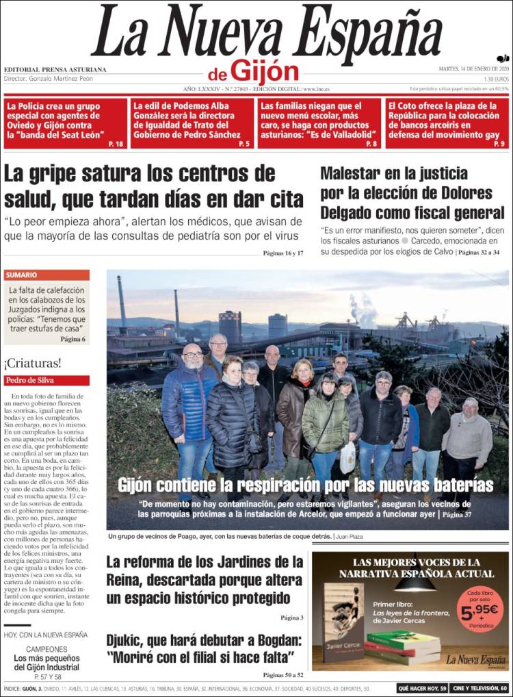 Portada de La Nueva España - Gijón (Espa&ntilde;a)