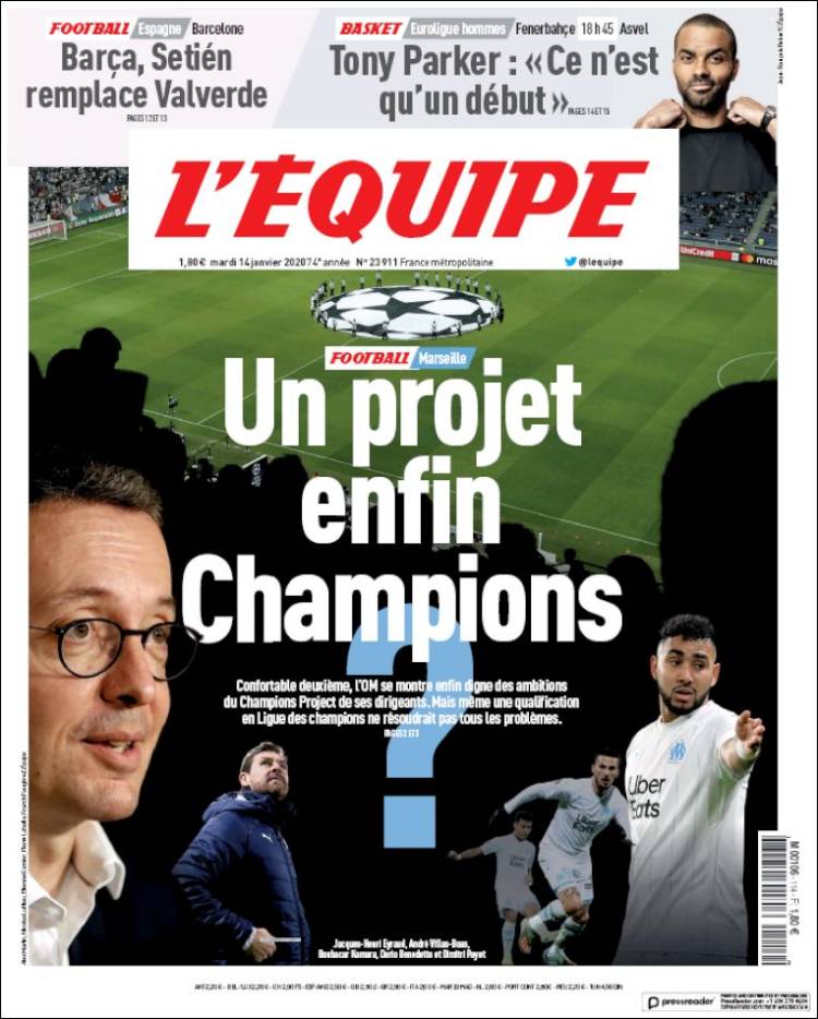 Portada de L'Equipe (Francia)