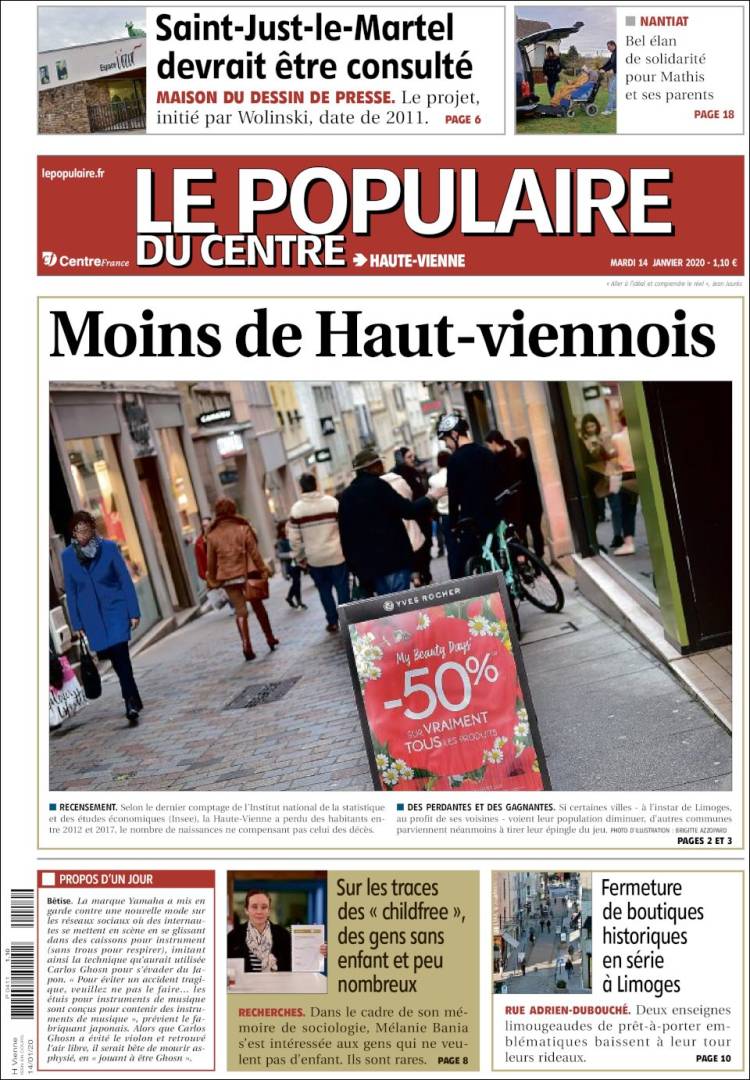 Portada de Le Populaire du Centre (Francia)