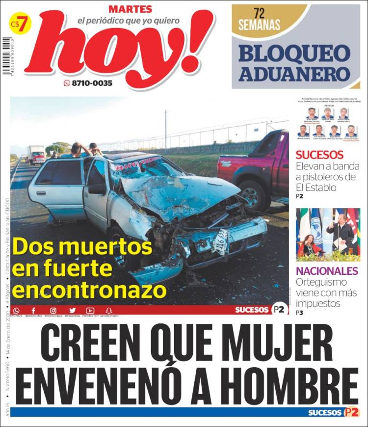 Portada de Hoy (Nicaragua)