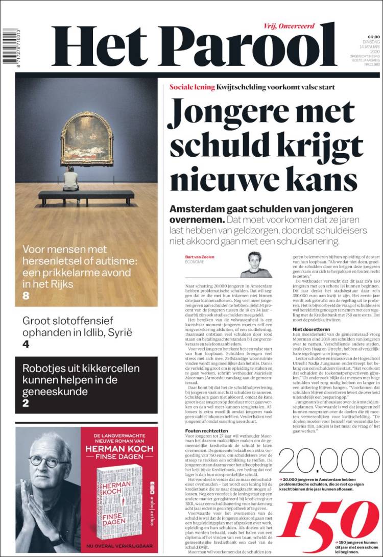 Portada de Het Parool (Pa&iacute;ses Bajos)