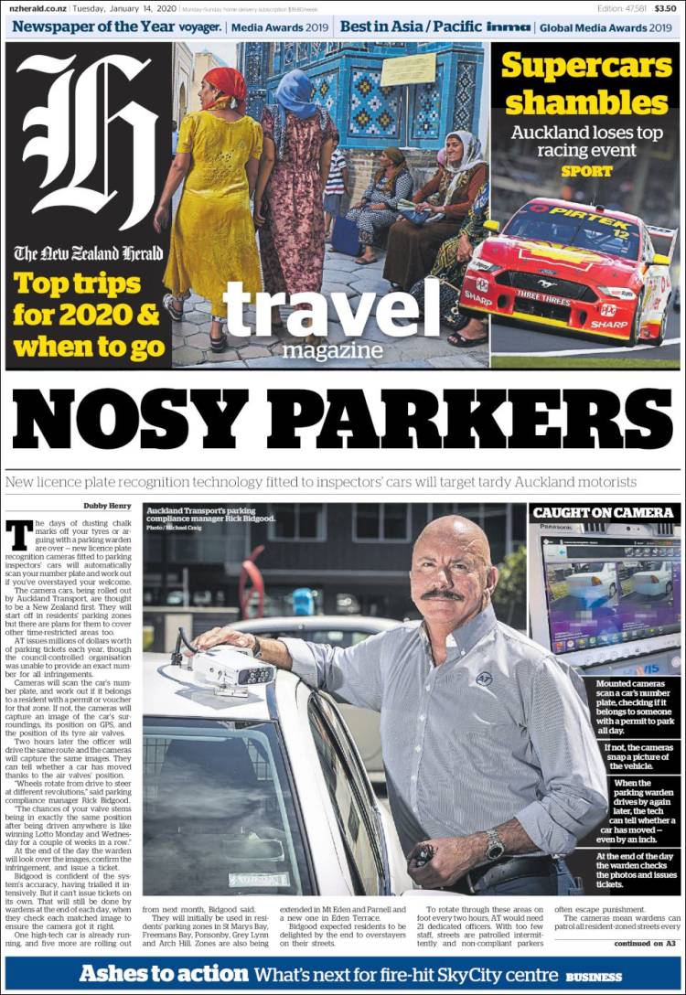 Portada de The New Zealand Herald (Nueva Zelanda)