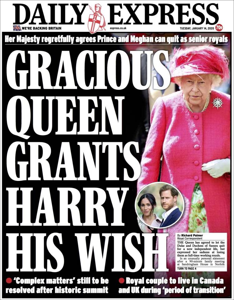 Portada de Daily Express (Reino Unido)