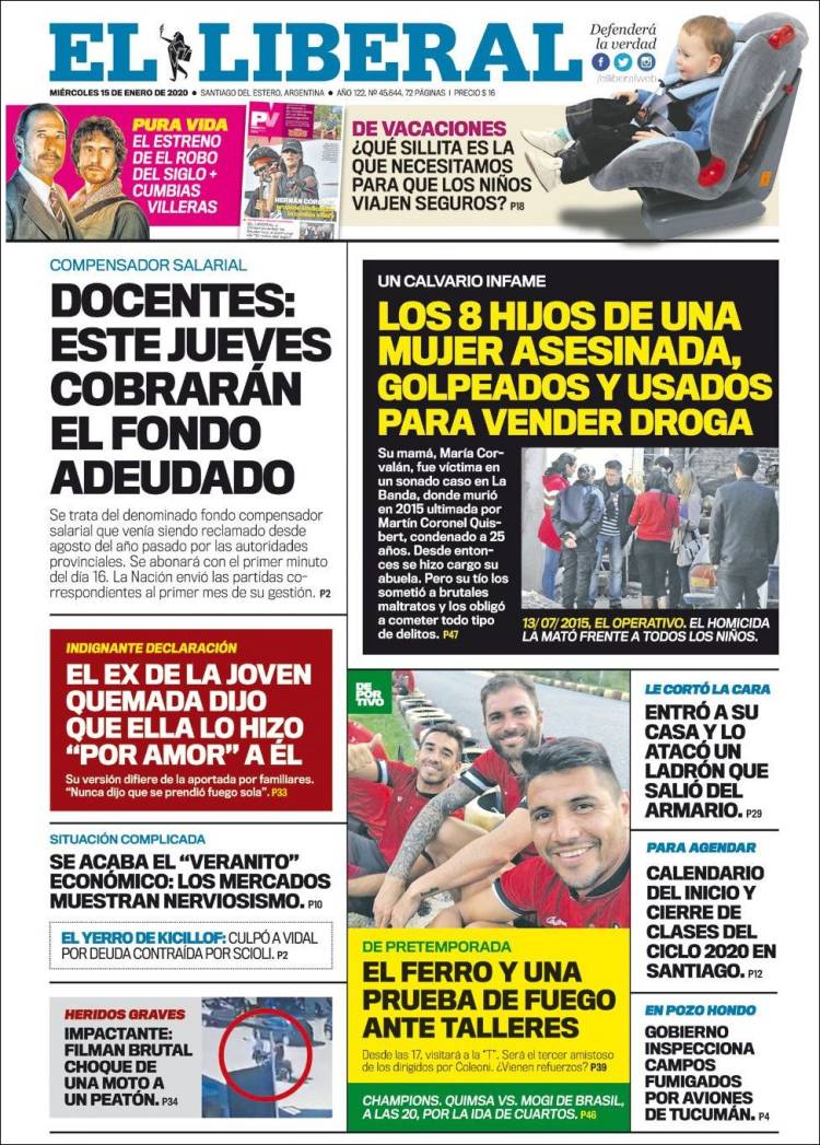 Portada de Diario El Liberal (Argentina)