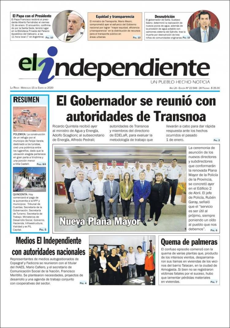Portada de El Independiente (Argentina)