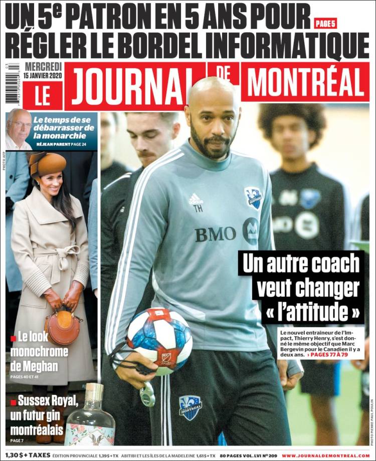 Portada de Le Journal de Montréal (Canadá)