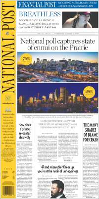 Portada de The National Post (Canadá)