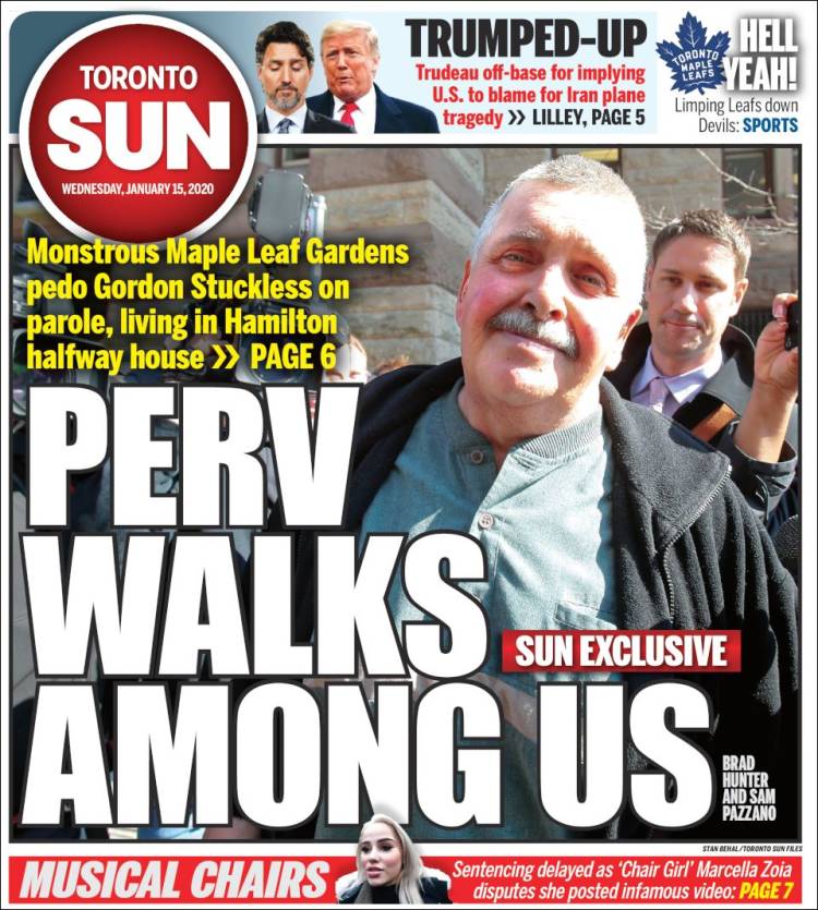 Portada de The Toronto Sun (Canadá)