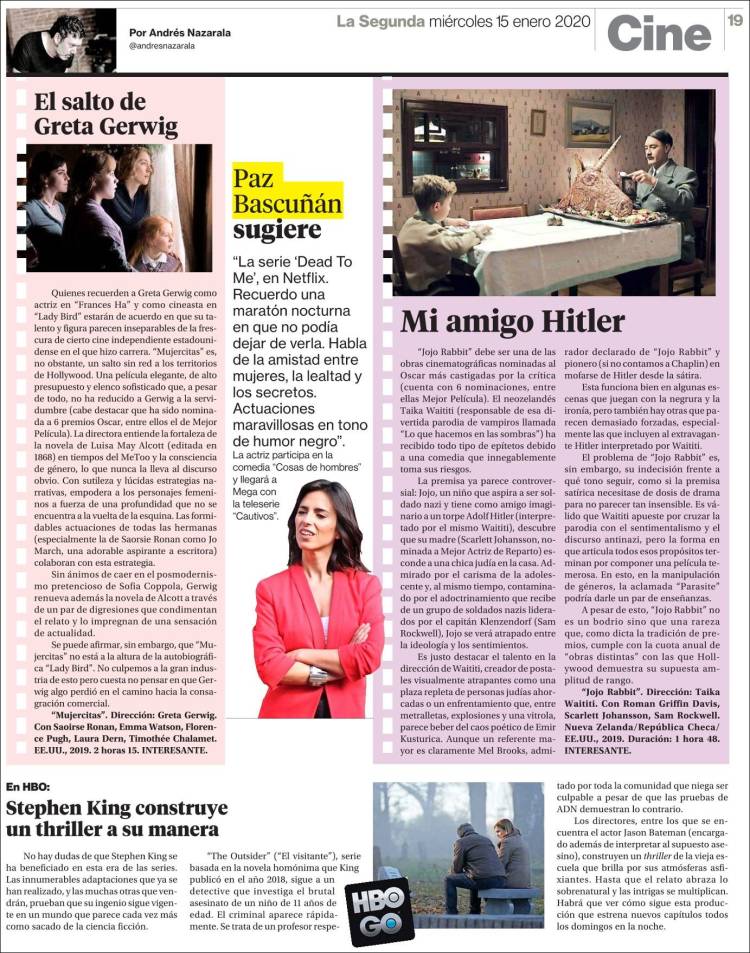 Portada de La Segunda (Chile)