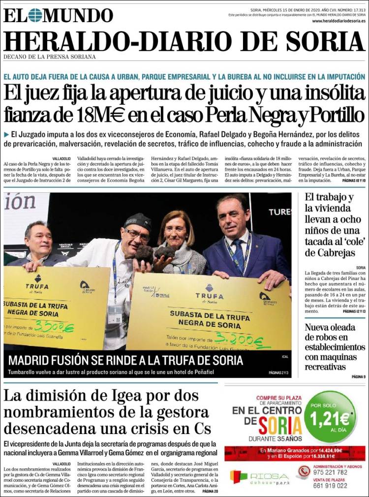 Portada de Diario de Soria (España)