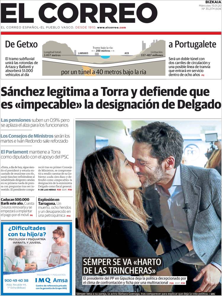 Portada de El Correo (España)