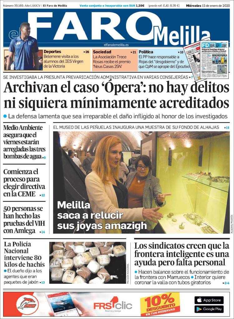 Portada de El Faro de Melilla (España)