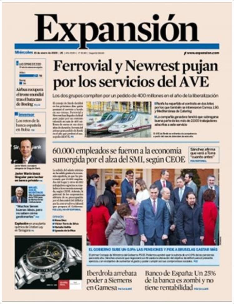 Portada de Expansión (Espa&ntilde;a)
