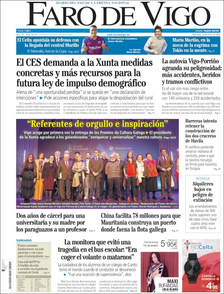 Portada de Faro de Vigo (España)