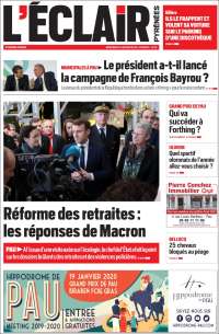 Portada de L'Eclair des Pyrénées (Francia)