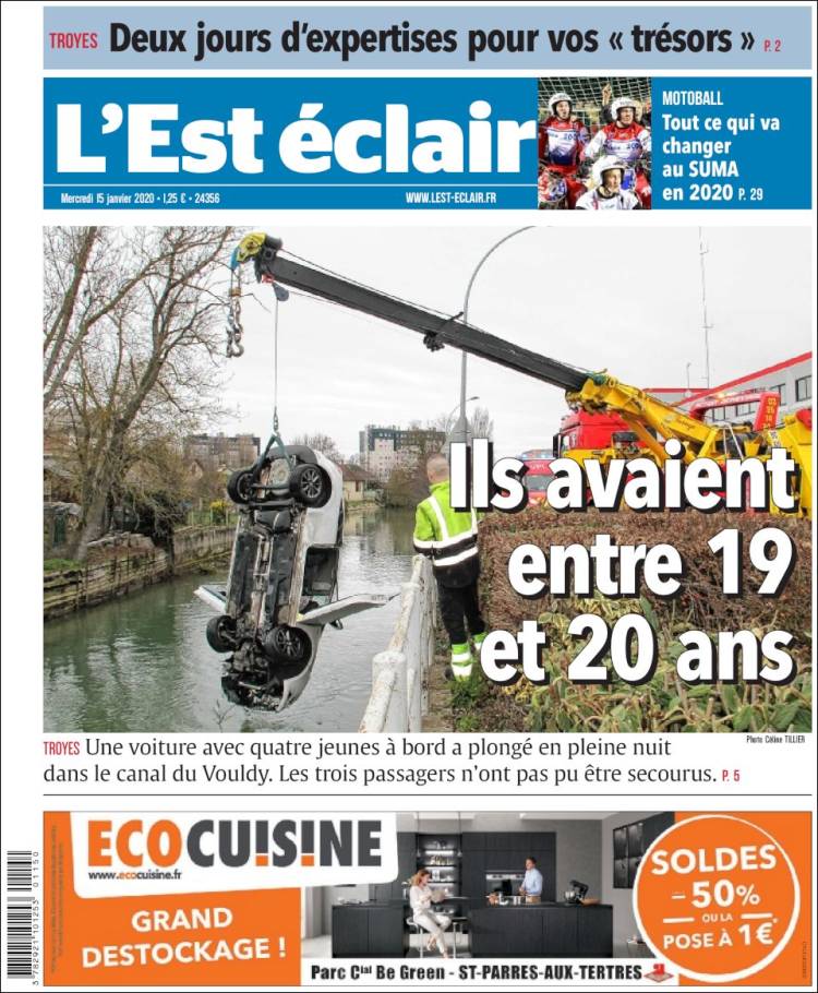 Portada de L'Est Eclair (Francia)